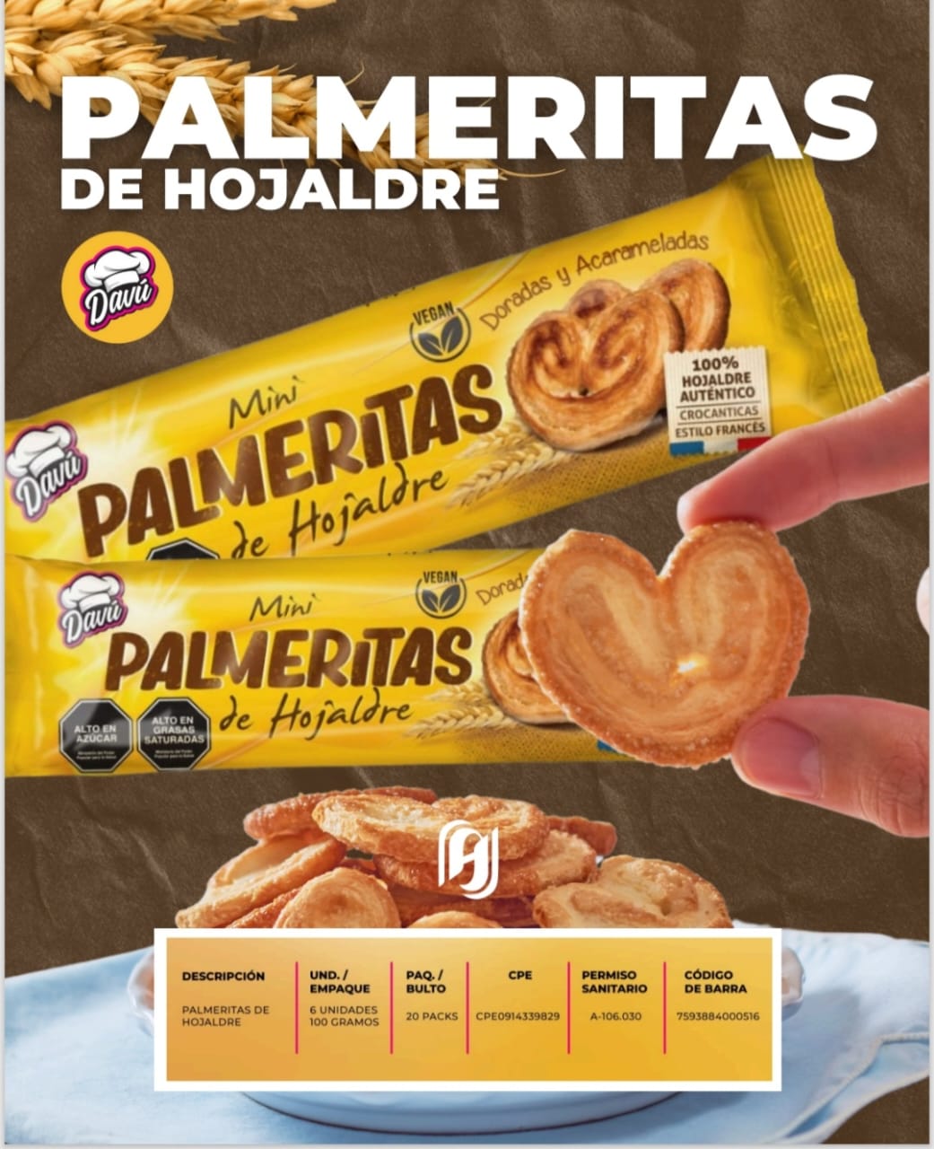 Mini Palmeritas de Hojaldre