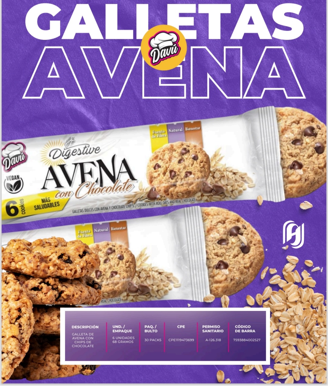 Galletas de Avena con Chocolate
